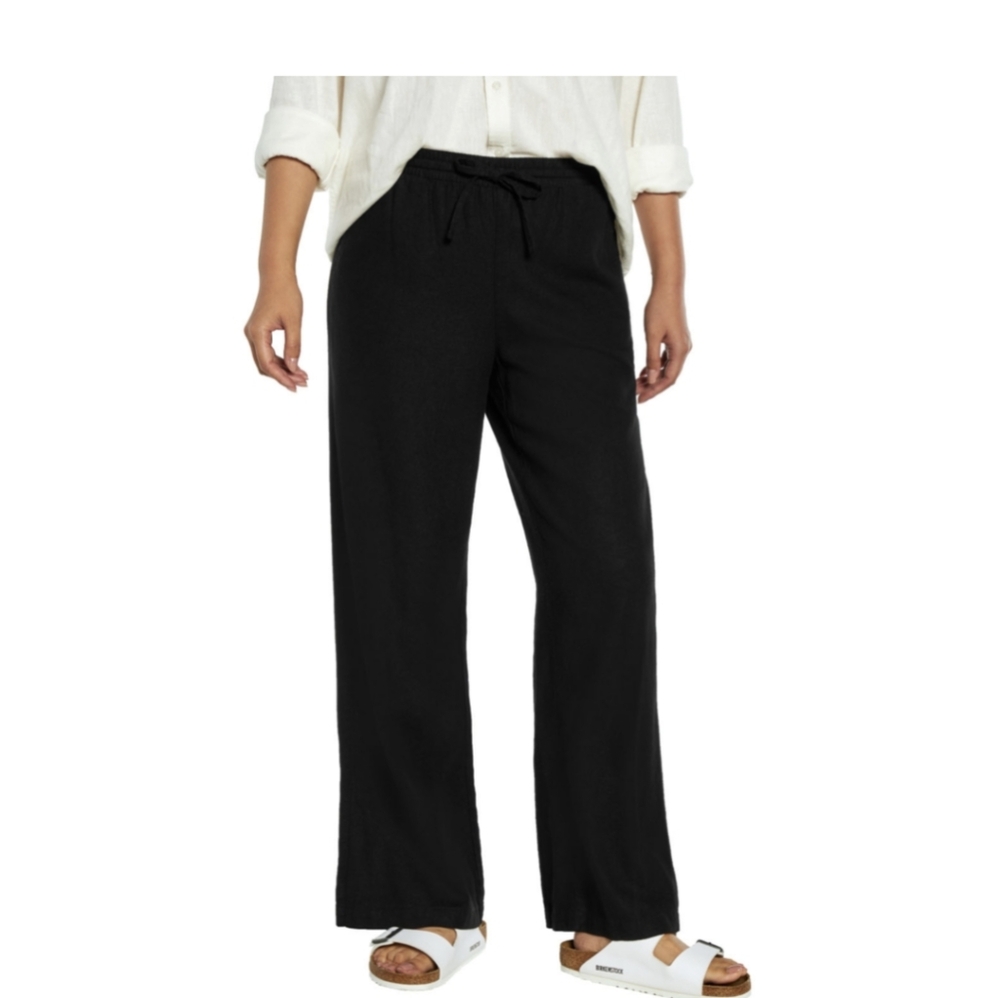 NWT BLACK GAP LINEN PULL ON PANT SIZE XS